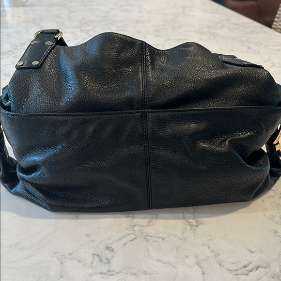 Michael Kors Black Shoulder Bag with Gold Accents - Picture 6 of 9